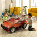 Masuta de joaca in forma de Masina - Speed N Play Kidkraft- Masa din lemn cu piste trasee auto si spatiu de stocare